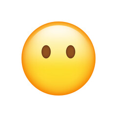 Face Without Mouth Emoji isolated on white background. Iphone Whatsapp Emojis. Simple, vector, printed on paper. icon for website design, mobile app, and UI. Vector Illustration