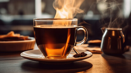 Fototapeta premium Hot Breakfast Tea