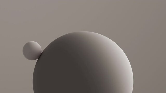 A sphere circling around another sphere in a seamless loop animation