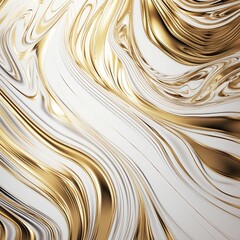 Gold and White abstract background with waves, generative AI