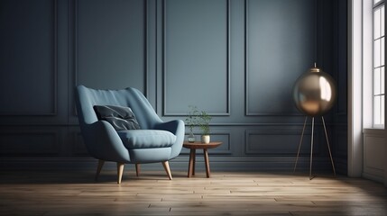 design of room with armchair, generative AI