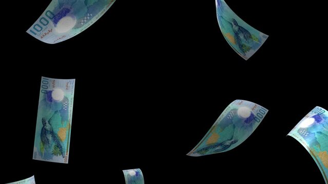 Falling Maldives Money Banknote Animation Background