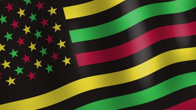 juneteenth freedom flag waving in the wind