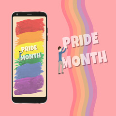 Decorate your phone with Pride month wallpaper.