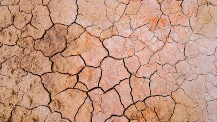 Nature's Canvas: Close-Up of a Cracked Lake Bottom, Mud Background in 4K, Unveiling the Intricate Patterns and Textures Shaped by Time and Nature's Forces