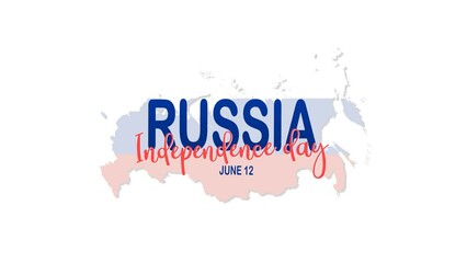 happy russia day celebration. 12th june happy russia day animation. suitable for greeting card animation and russia independence day celebrations