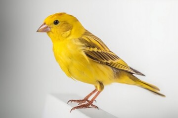 Atlantic Canary Parrot on White Background Generative AI