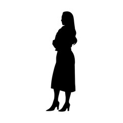 Vector illustration. Silhouette of a woman psychologist. Female doctor.