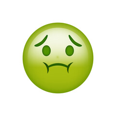 Nauseated Face Emoji isolated on white background. Iphone Whatsapp Emojis. Simple, vector, printed on paper. icon for website design, mobile app, and UI. Vector Illustration