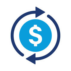 dollar cashflow exchange icon vector design