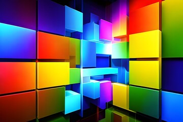 abstract colorful background with cubes, generative ai