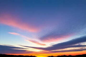Fototapeta premium ドラマチックな夕日、朝焼け美しい自然の風景の空、雲