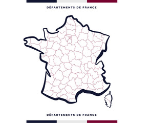 D&eacute;partements de la France - Carte vectoris&eacute;e