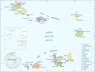 Cape Verde map - highly detailed vector illustration