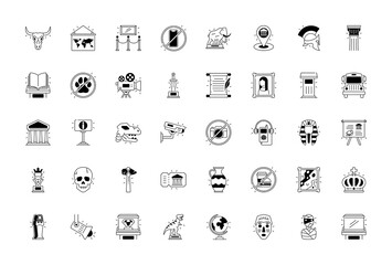 Simple Set of Museum Related Vector Icons. Contains such Icon as Tourist Group, Sculpture, Art Gallery and more.