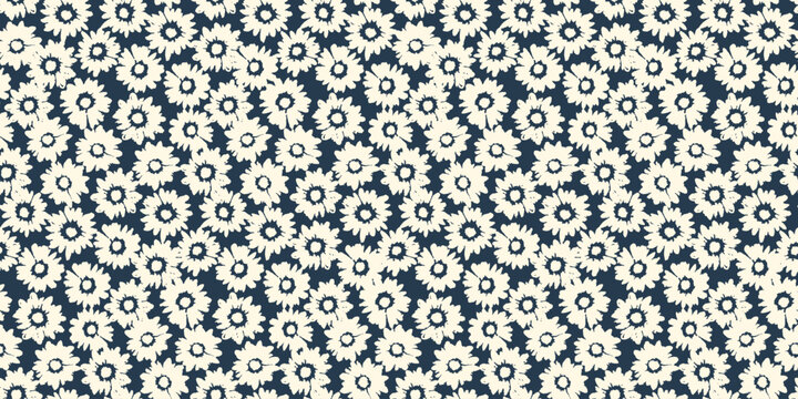 Floral seamless pattern. Vector illustration for background, card, invitation, banner, social media post, poster, mobile apps, advertising.