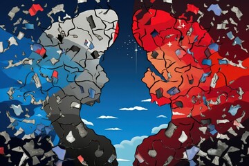Political Polarization Illustration - Generative AI
