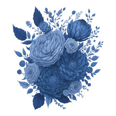 Romantic Blue and Grey Wedding Invitation with Stunning Floral Design