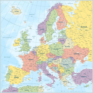 Europe map - highly detailed vector illustration