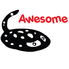 Polkadot stingray2 black and white polka dots cartoon cuty pets show emotion with gestures awesome