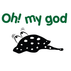 Polkadot stingray16 black and white polka dots cartoon  pets show emotion with gestures oh my god