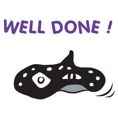 Polkadot stingray18 black and white polka dots cartoon pets show emotion with gestures well done