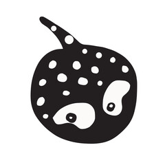 Polkadot stingray24 black and white polka dots cartoon cuty pets show emotion with gestures