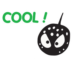 Obraz premium Polkadot stingray21 black and white polka dots cartoon cuty pets show emotion with gestures cool