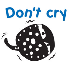Polkadot stingray38 black and white polka dots cartoon pets show emotion with gestures don't cry
