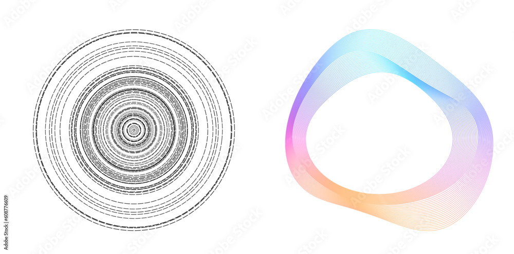 Poster design elements. ring circle elegant frame border. abstract circular logo element on white backgroun
