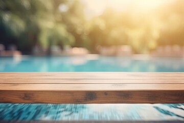 Blank Board on Blurred Background for Product Advertisement in Resort