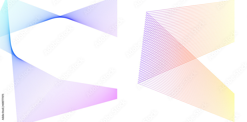 Poster design elements. curved sharp corners many streak. abstract vertical broken stripes on white backgro