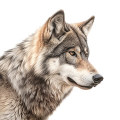 Fototapeta premium a Timberwolf Canis lupus lycaon, Portrait, in various positions, wild beauty, Wildlife-themed, photorealistic illustrations in a PNG, cutout, and isolated. Generative AI