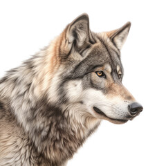 a Timberwolf Canis lupus lycaon, Portrait, in various positions, wild beauty,  Wildlife-themed, photorealistic illustrations in a PNG, cutout, and isolated. Generative AI