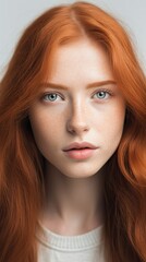 portrait of a woman red-haired woman with red hair and green eyes, beautiful model