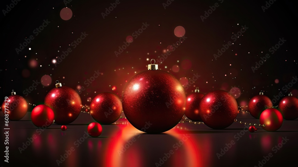 Canvas Prints red christmas balls