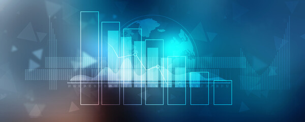 2d rendering Stock market online business concept. business Graph 
