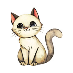 Cat Watercolor Illustration