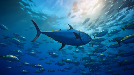 Fototapeta premium Thriving Tuna: An Insight into Sustainable Tuna Fisheries and Marine Studies