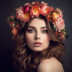 portrait of a girl with flowers