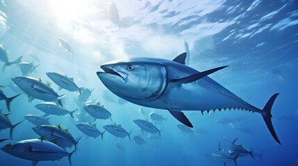Fototapeta premium Thriving Tuna: An Insight into Sustainable Tuna Fisheries and Marine Studies