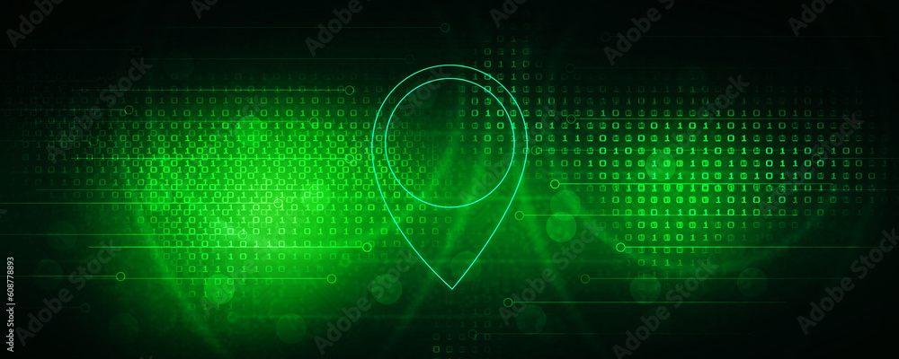 Poster 2d rendering red map pointer