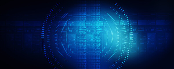 2d illustration Abstract futuristic electronic circuit technology background
