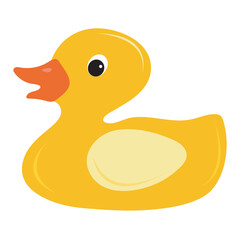 rubber duck isolated on. vector cute duck cartoon illustration, flat illustration mascot duck icon