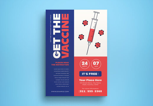 Flat Design Get The Vaccine Flyer Layout