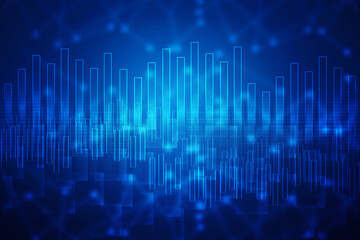 2d rendering Stock market online business concept. business Graph 
