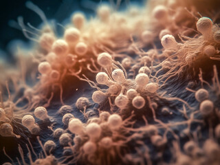 Naklejka na ściany i meble Wonderful microscopic world: cells, tissues, microorganisms