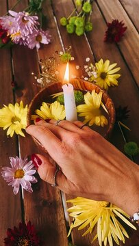 candles and flowers,flower, flowers, hand, bouquet, woman, beauty, wedding, nature, spring, hands, red, plant, bloom, summer, yellow, bride, garden, floral, colorful, blossom, love, spa, rose, daisy, 