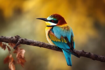 European Bee-eater (Merops apiaster) outdoor. Generative AI