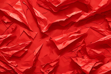 Abstract background sheet of crumpled red paper from Generative AI